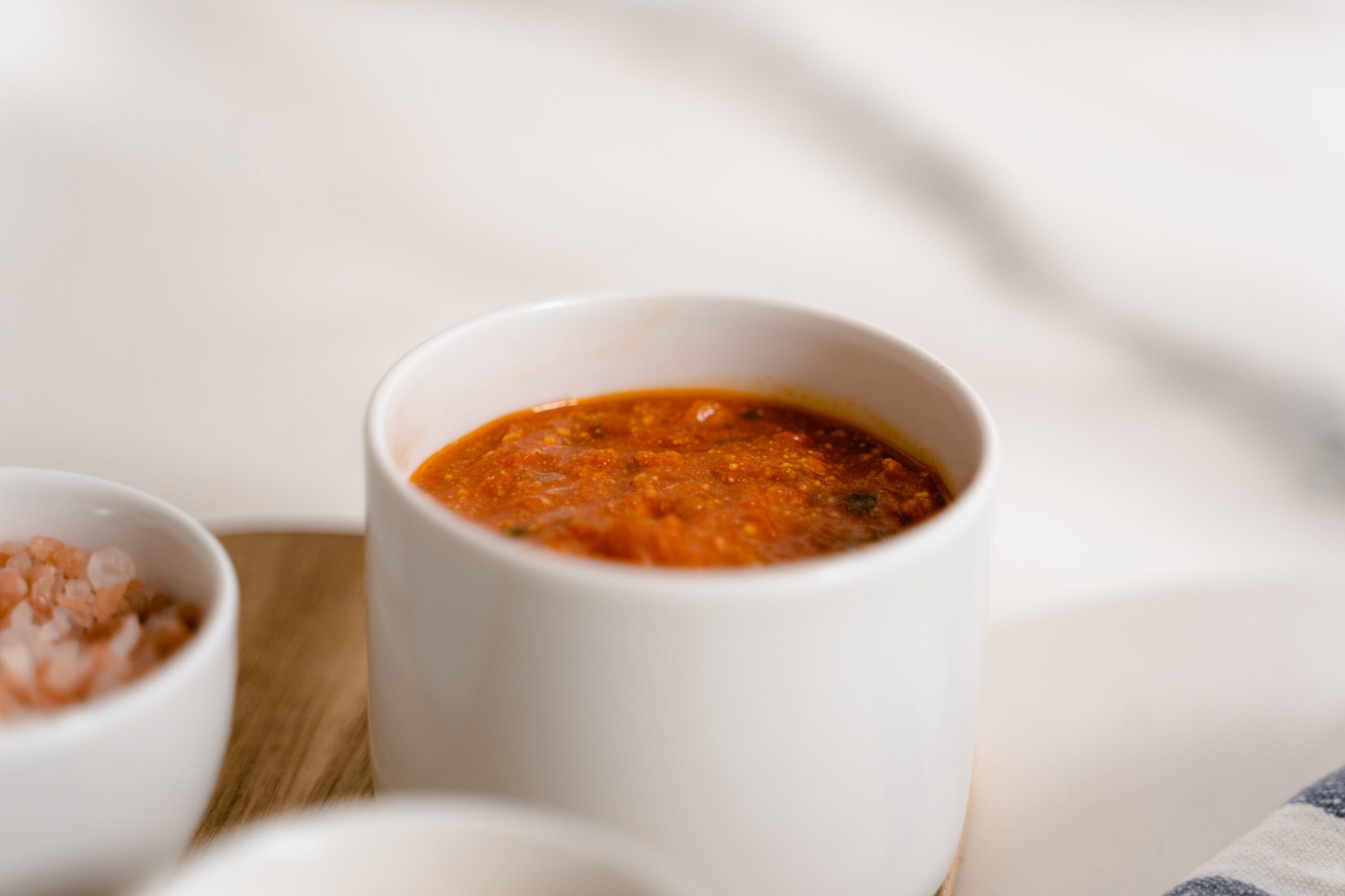 Delicious pasta sauce in a cup