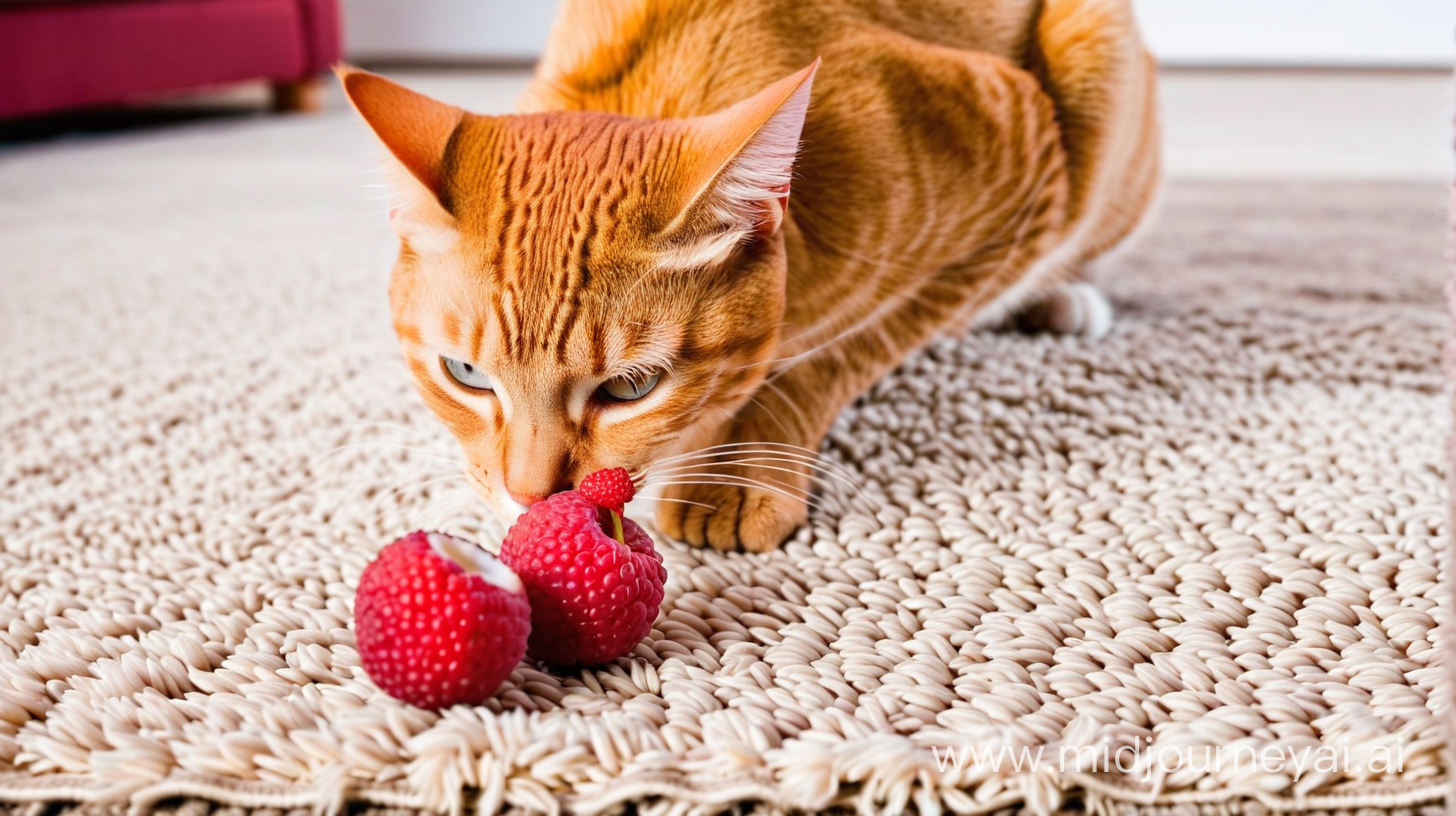 cat eating lychee